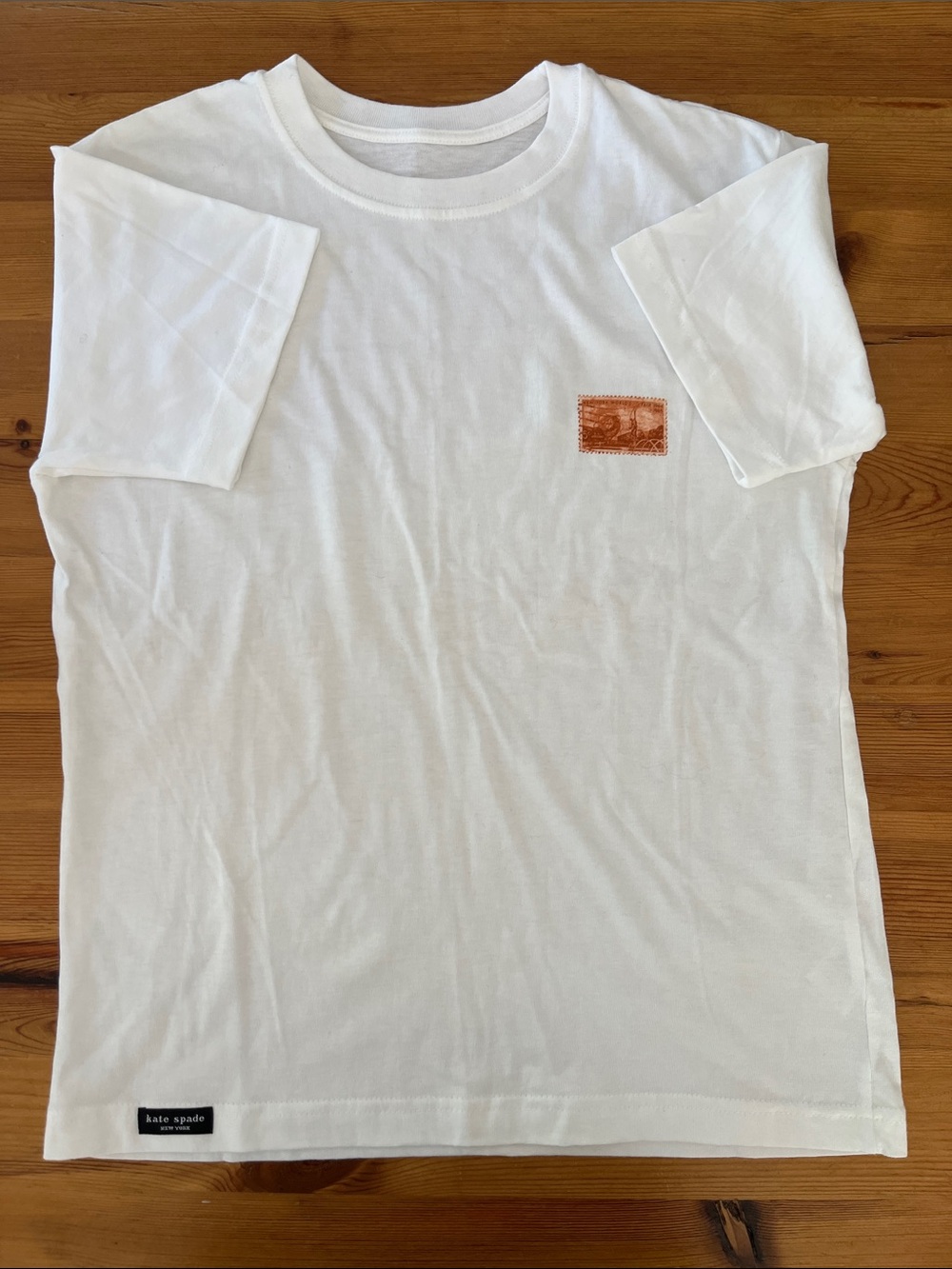 Brand new w/o tags, size M, kate spade white Short-Sleeve Tee with Orange design